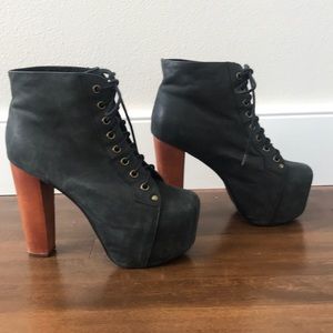 Jeffrey Campbell Lita Bootie in Black Leather